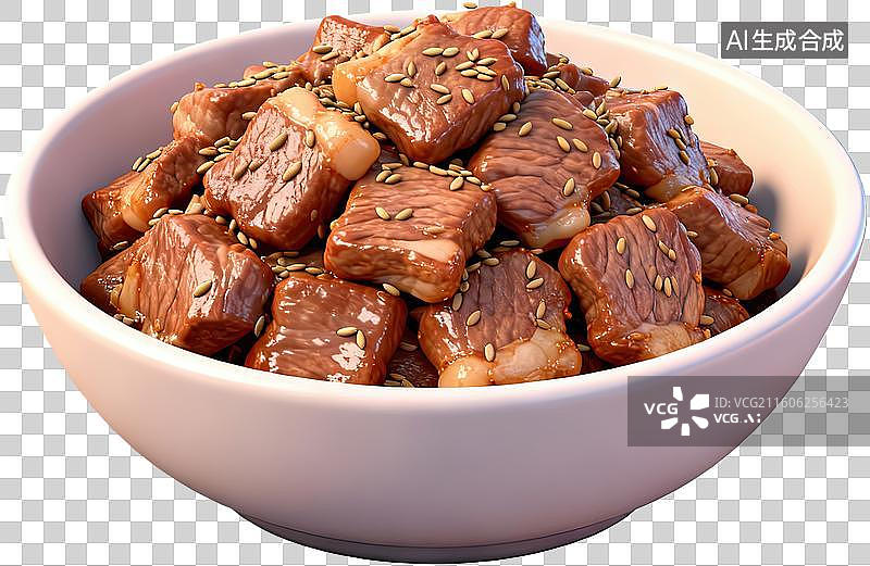 【AI数字艺术】一碗撒芝麻的炖牛肉图片素材