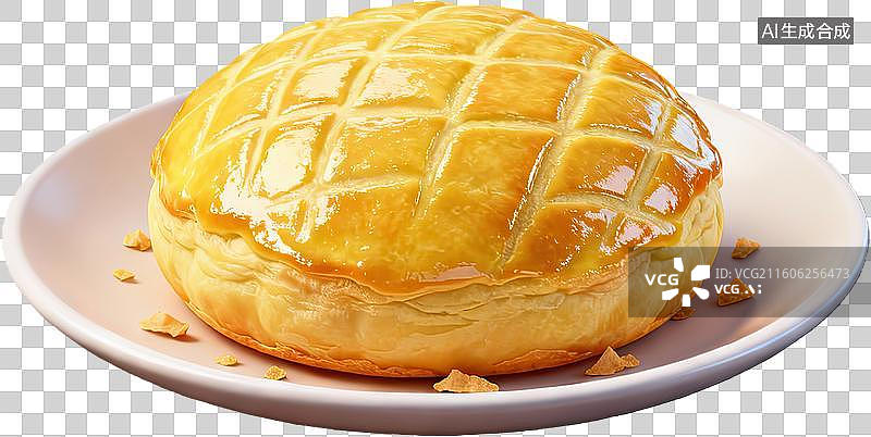 【AI数字艺术】金黄色网格糕点特写图片素材