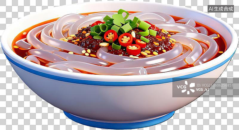 【AI数字艺术】一碗红油凉皮配辣椒葱花图片素材
