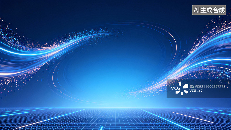 【AI数字艺术】蓝色数字光影科技背景图片素材