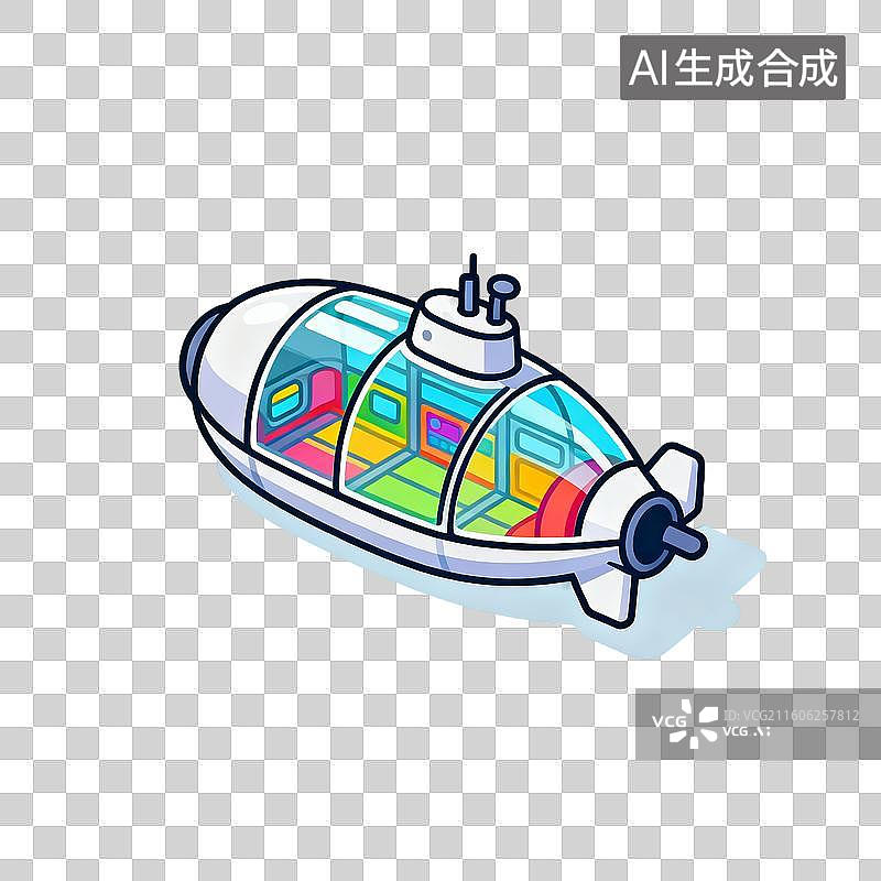 【AI数字艺术】卡通简约的飞艇元素图片素材