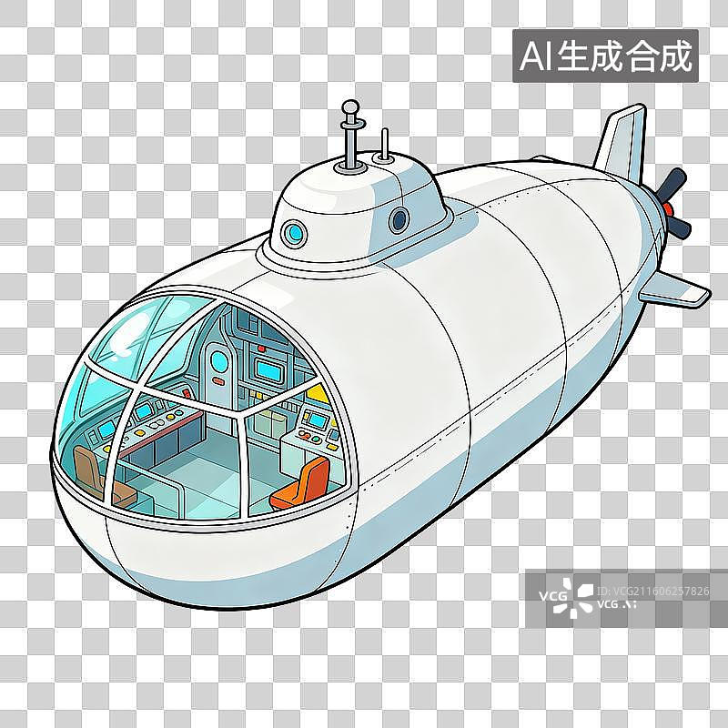 【AI数字艺术】卡通简约的飞艇元素图片素材