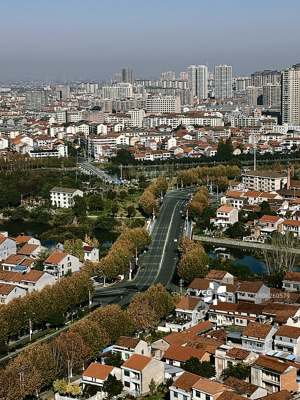 澧县县城街景俯拍图片素材