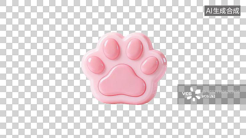 【AI数字艺术】粉色猫爪形状物体图片素材
