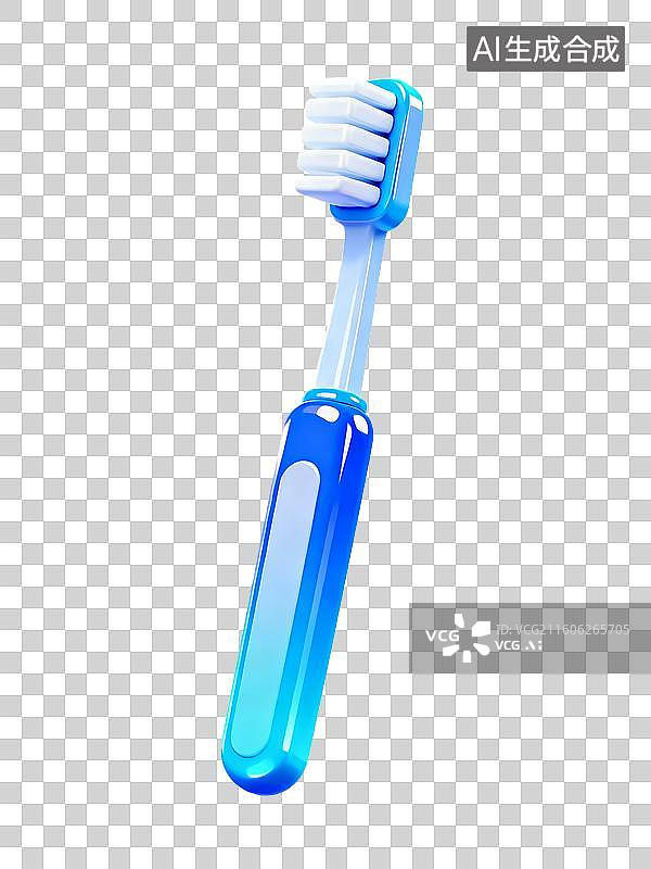【AI数字艺术】3D渲染，牙刷，漱口，牙齿清洁免抠元素图片素材