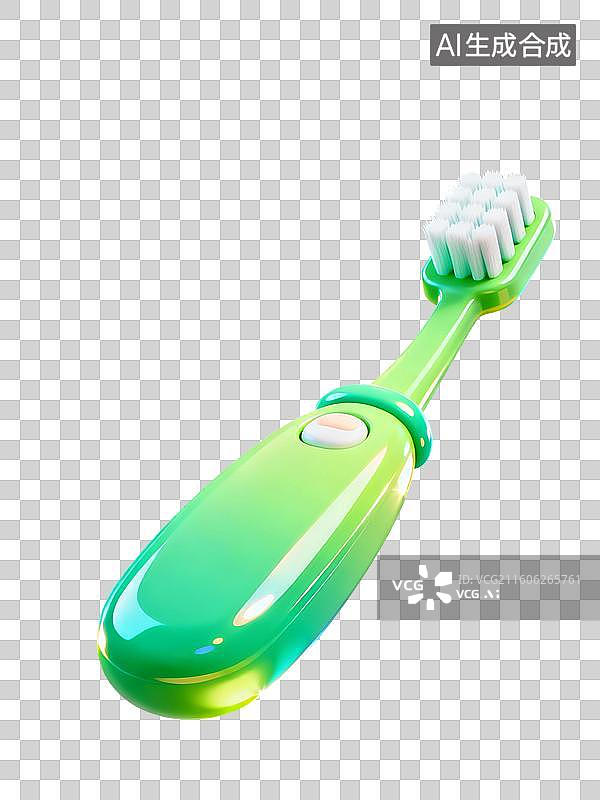 【AI数字艺术】3D渲染，牙刷，漱口，牙齿清洁免抠元素图片素材