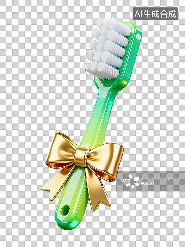 【AI数字艺术】3D渲染，牙刷，漱口，牙齿清洁免抠元素图片素材