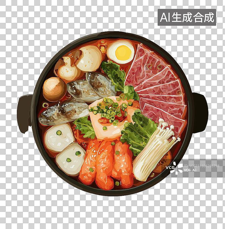 【AI数字艺术】日式寿喜锅食材拼盘图片素材