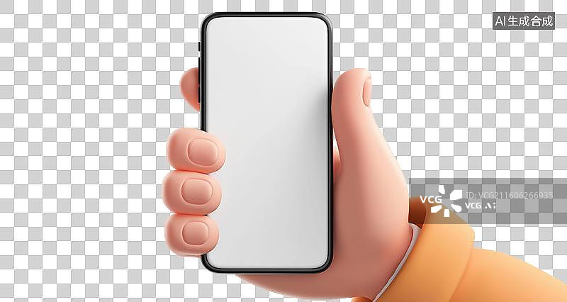【AI数字艺术】手持智能手机展示图片素材