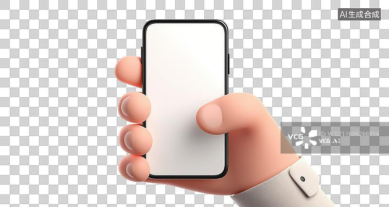 【AI数字艺术】手持智能手机展示图片素材