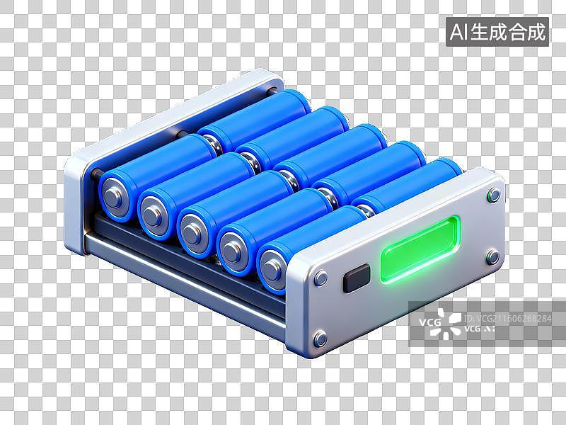 【AI数字艺术】蓝色电池组模块图片素材