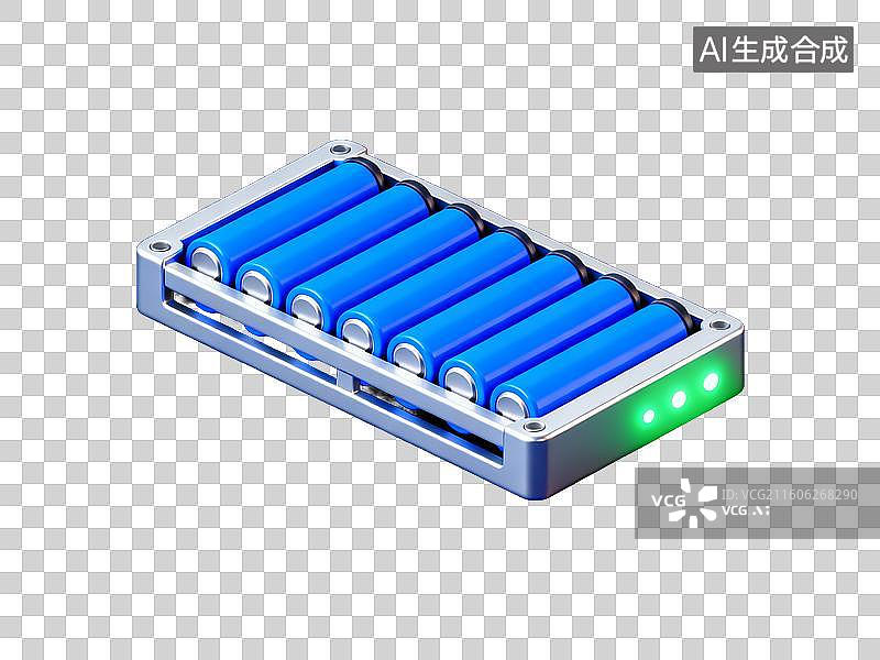 【AI数字艺术】蓝色电池组模块图片素材