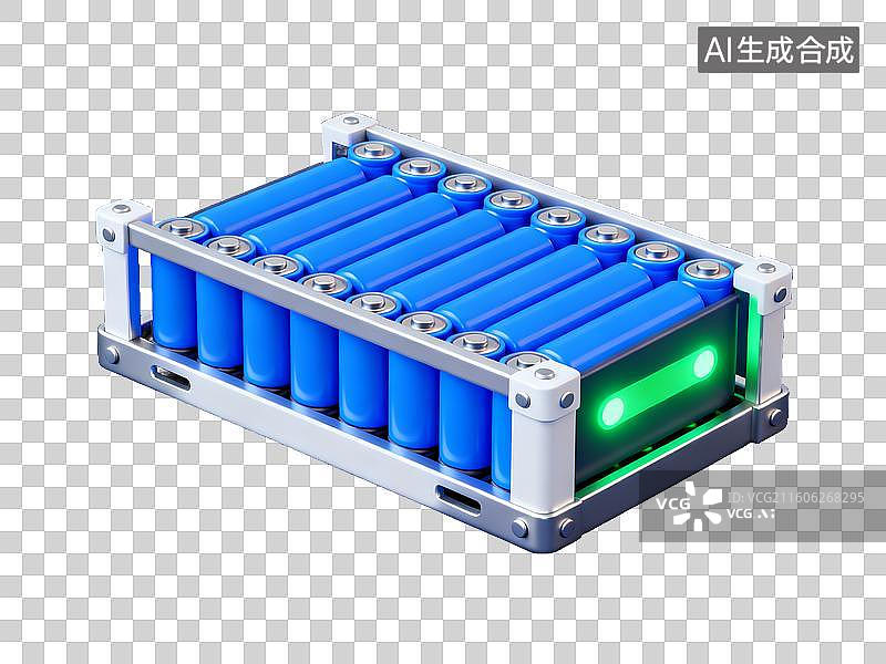 【AI数字艺术】蓝色电池组模块图片素材