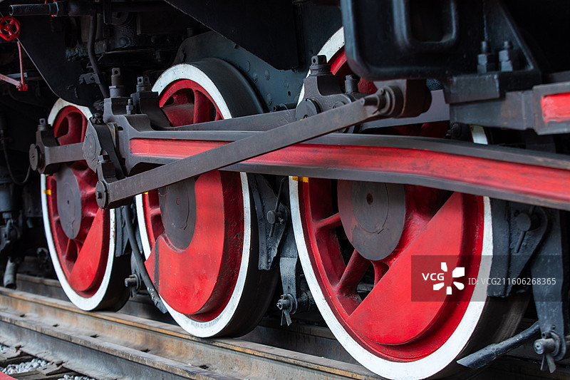 蒸汽火车车轮联动机构图片素材