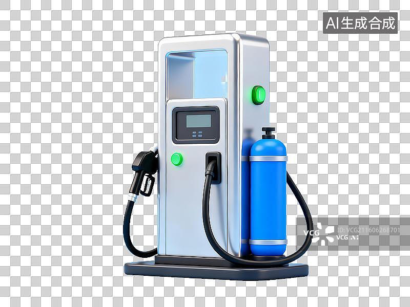【AI数字艺术】蓝色气体加注站设备图片素材