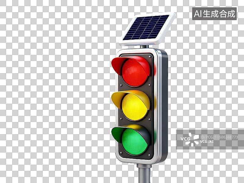 【AI数字艺术】太阳能交通信号灯图片素材