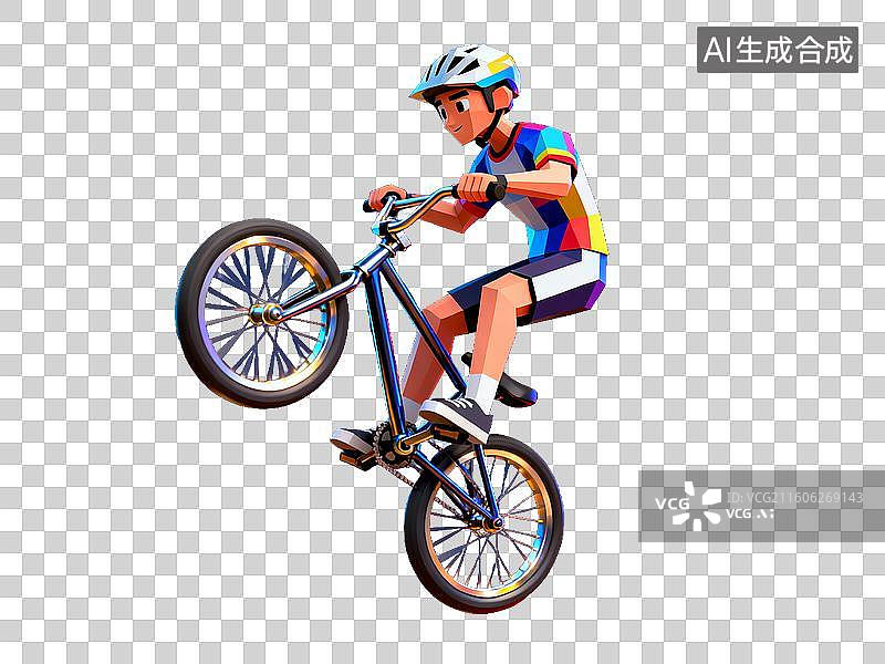 【AI数字艺术】骑手表演自行车特技图片素材