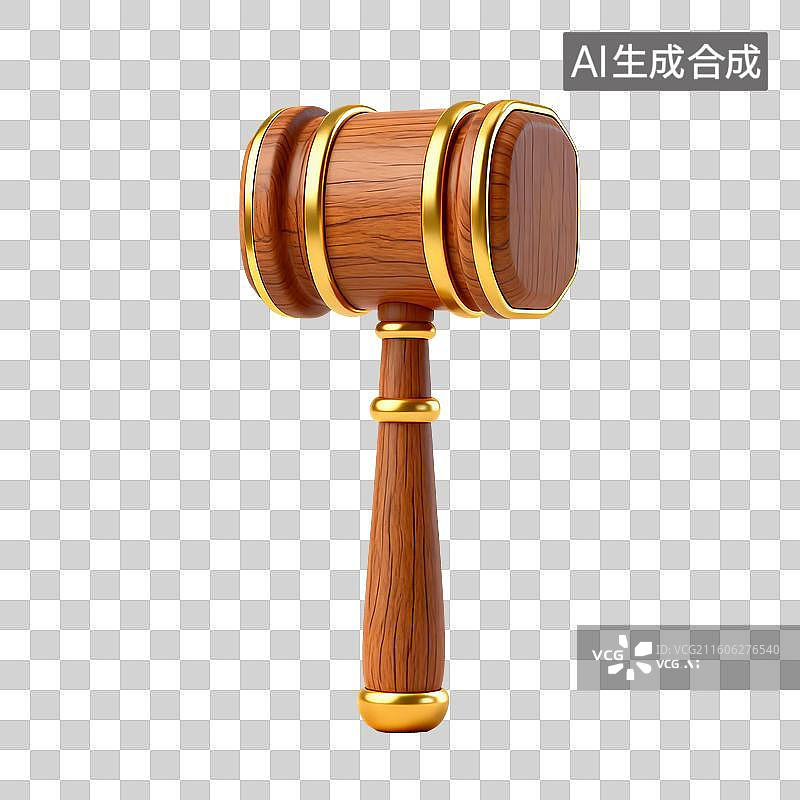 【AI数字艺术】3D渲染，木制锤子，法槌，拍卖，交易，成交，免抠元素图片素材