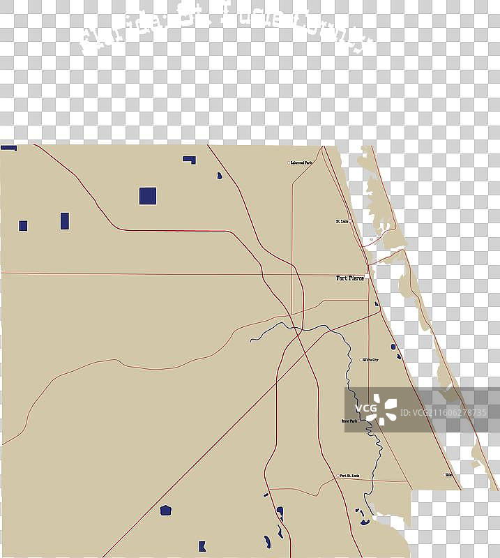 美国佛罗里达州圣卢西亚县地图图片素材