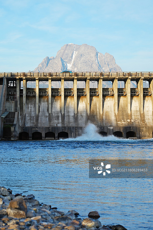 美国大提顿国家公园，杰克逊湖大坝，Jackson Lake Dam图片素材