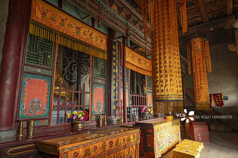 交城卦山天宁寺毗卢阁内部景象图片素材