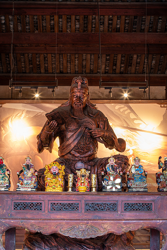 湖北恩施武圣宫关公庙宇内部景色图片素材