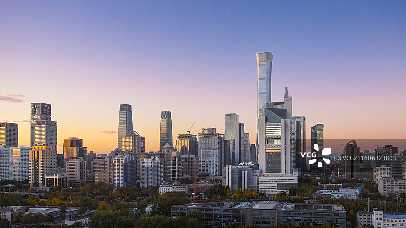 北京国贸cbd傍晚图片素材