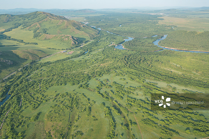 航拍额尔古纳国家湿地公园图片素材