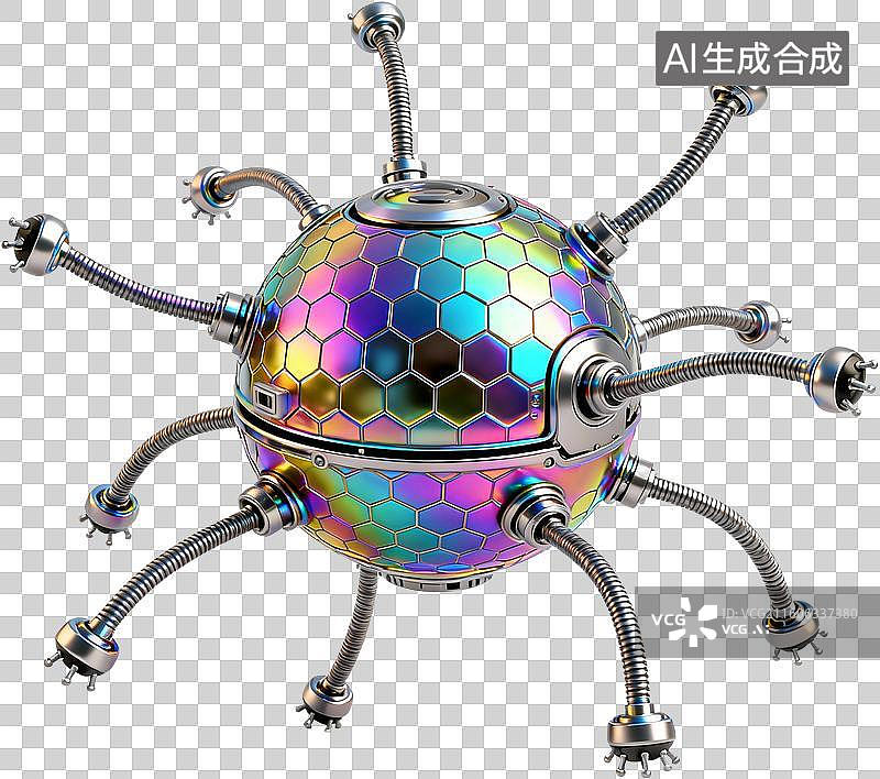 【AI数字艺术】3D卡通拟物风格立体未来概念科技感新科技科幻设备用品插画元素免抠图形图片素材