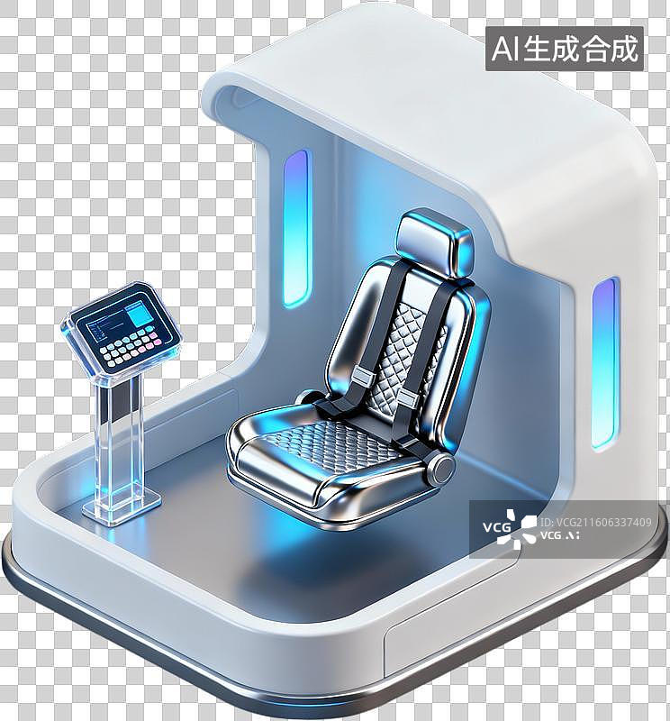 【AI数字艺术】3D卡通拟物风格立体未来概念科技感新科技科幻设备用品插画元素免抠图形图片素材