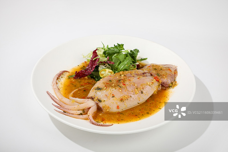 柠檬辣酱焗鱿鱼图片素材