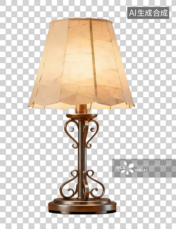 【AI数字艺术】复古雕花装饰台灯图片素材