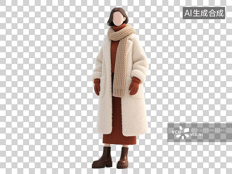 【AI数字艺术】冬日暖意：简约时尚保暖穿搭图片素材