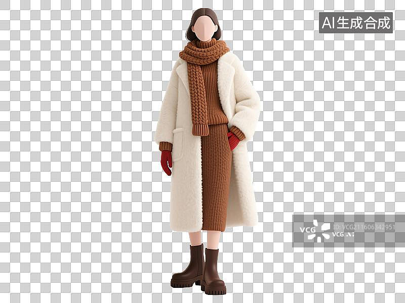 【AI数字艺术】冬日暖意：简约时尚保暖穿搭图片素材