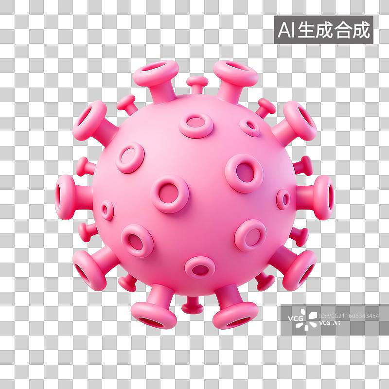 【AI数字艺术】3D日冕形病毒元素图片素材
