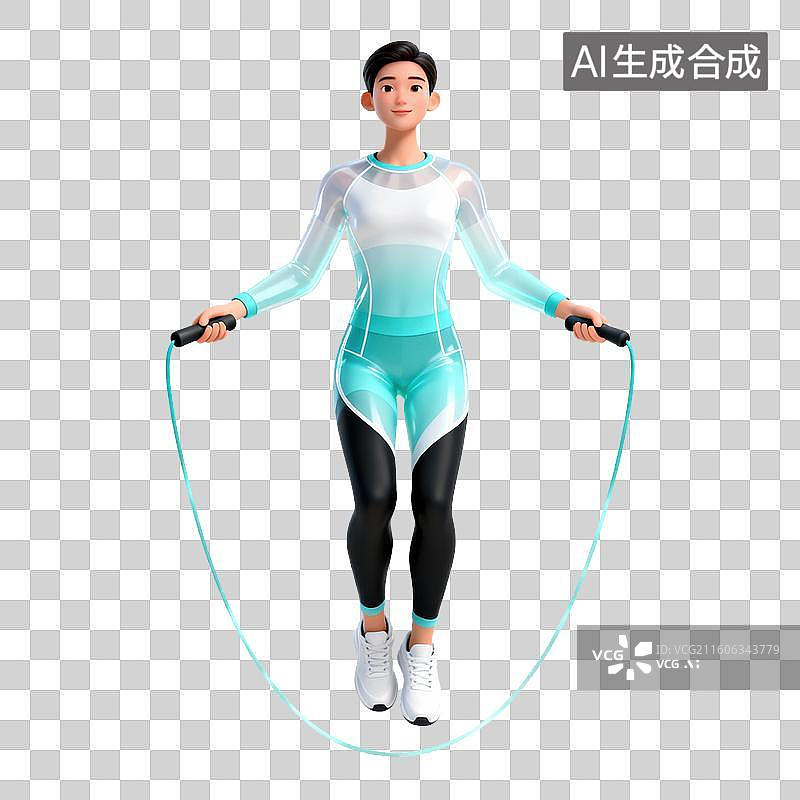 【AI数字艺术】跳绳-健身运动健康锻炼养生图片素材