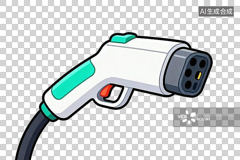 【AI数字艺术】卡通风格，一只充电枪PNG格式的免扣元素图片素材