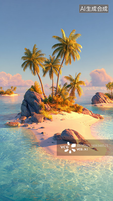 【AI数字艺术】热带海岛风光图片素材
