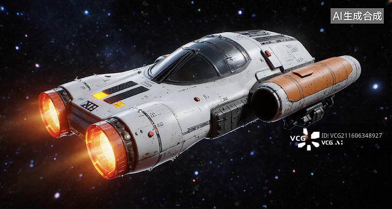 【AI数字艺术】宇宙飞船飞行图片素材