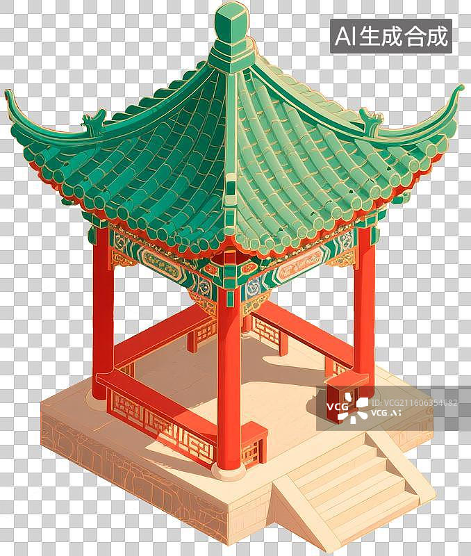 【AI数字艺术】凉亭图片素材