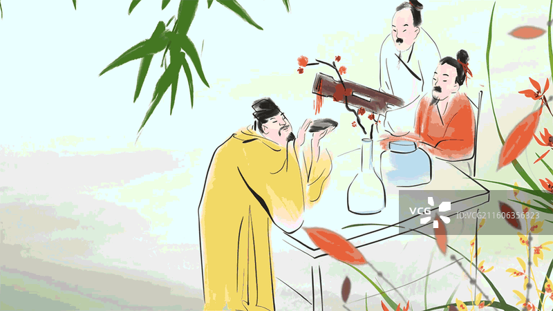 东方美学 文人 文化 雅集 文人墨客 兰亭雅集 砚台图片素材