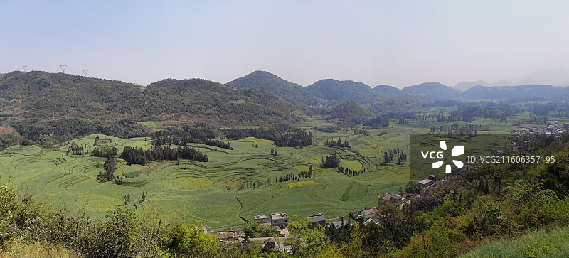云南省曲靖市罗平油菜花：牛街螺丝田油菜花图片素材