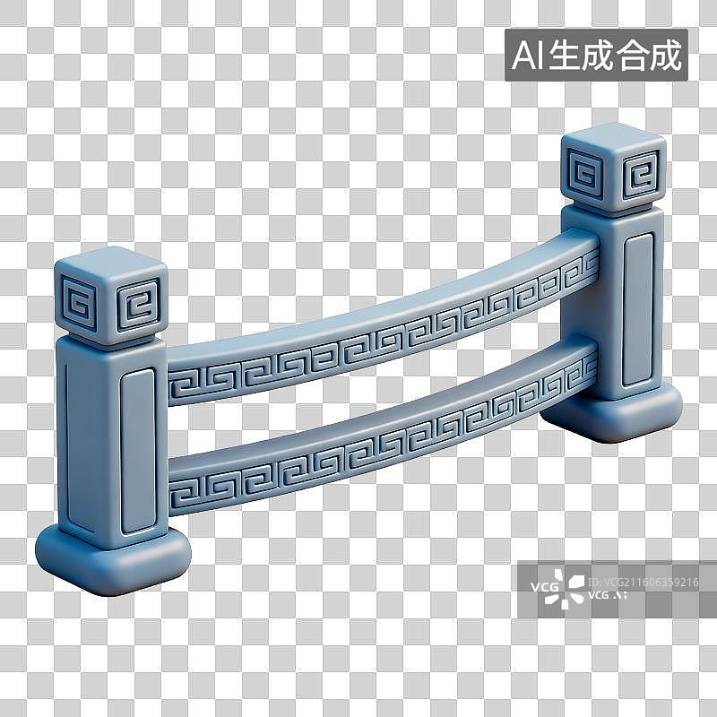 【AI数字艺术】传统中式风格石制栏杆图片素材