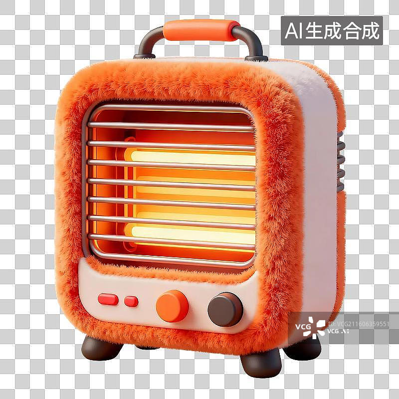 【AI数字艺术】3D毛线电商冬天冬季电器取暖器插画免抠元素图片素材