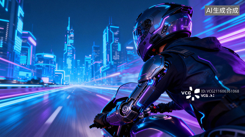 【AI数字艺术】蓝光速行图片素材