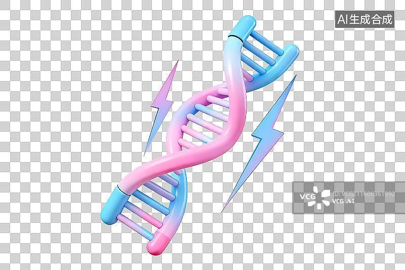 【AI数字艺术】DNA双螺旋结构与基因突变图片素材