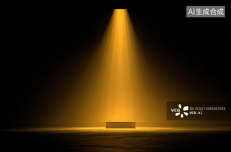 【AI数字艺术】聚光灯下的长方体图片素材