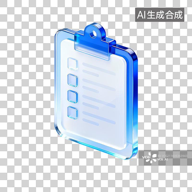 【AI数字艺术】蓝色透明待办事项清单板图片素材