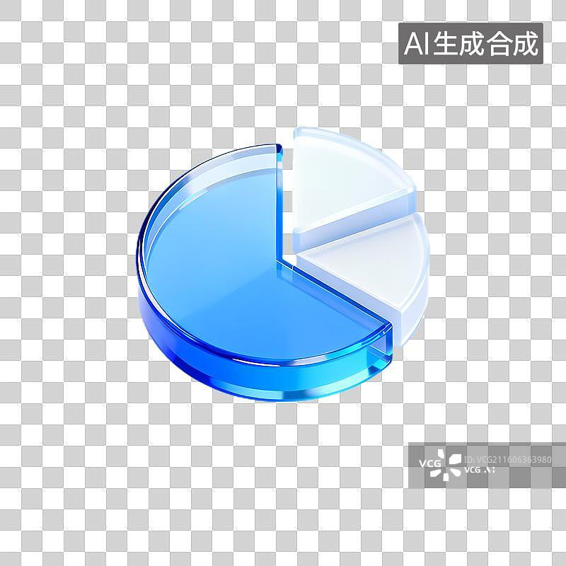 【AI数字艺术】蓝色白色部分的饼状统计图图片素材