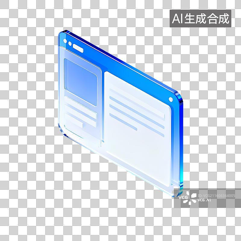 【AI数字艺术】等距视角蓝色身份证插画图片素材
